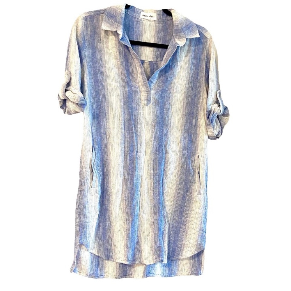 Bella Dahl Blue and White Striped Dress Sz S